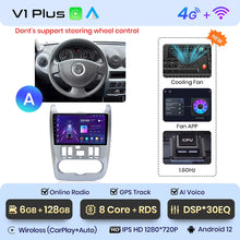 Load image into Gallery viewer, Junsun V1pro 2 din Android Auto Radio for Renault Logan 1 Sandero 2009-2013 Dacia Duster Carplay 4G Car Multimedia GPS autoradio
