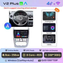 Load image into Gallery viewer, Junsun V1pro 2 din Android Auto Radio for Renault Logan 1 Sandero 2009-2013 Dacia Duster Carplay 4G Car Multimedia GPS autoradio
