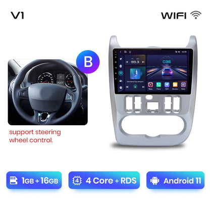 Junsun V1pro 2 DIN Android Auto Radio para Renault Logan 1 Sandero 2009-2013 Dacia Duster Carplay 4G Car Multimedia GPS Autoradio 