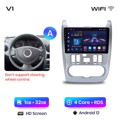 Junsun V1pro 2 DIN Android Auto Radio para Renault Logan 1 Sandero 2009-2013 Dacia Duster Carplay 4G Car Multimedia GPS Autoradio 