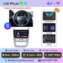 Load image into Gallery viewer, Junsun V1pro 2 din Android Auto Radio for Renault Logan 1 Sandero 2009-2013 Dacia Duster Carplay 4G Car Multimedia GPS autoradio
