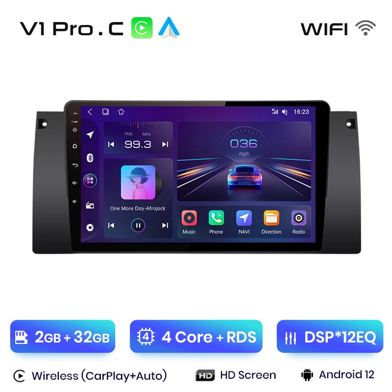 Junsun V1pro AI Voice 2 din Android Auto Radio For BMW 5 E39 1995 - 2003  E53 X5 M5 Carplay 4G Car Multimedia GPS 2din autoradio
