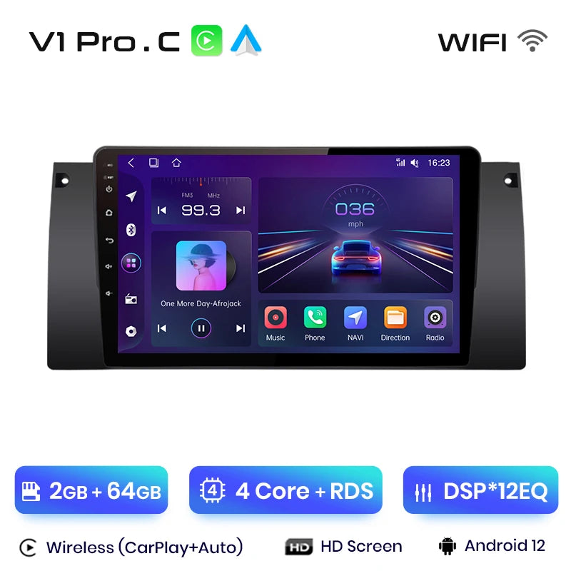 Junsun V1pro AI Voice 2 DIN Android Auto Radio para BMW 5 E39 1995-2003 E53 X5 M5 Carplay 4G Car Multimedia GPS 2 DIN Autoradio 
