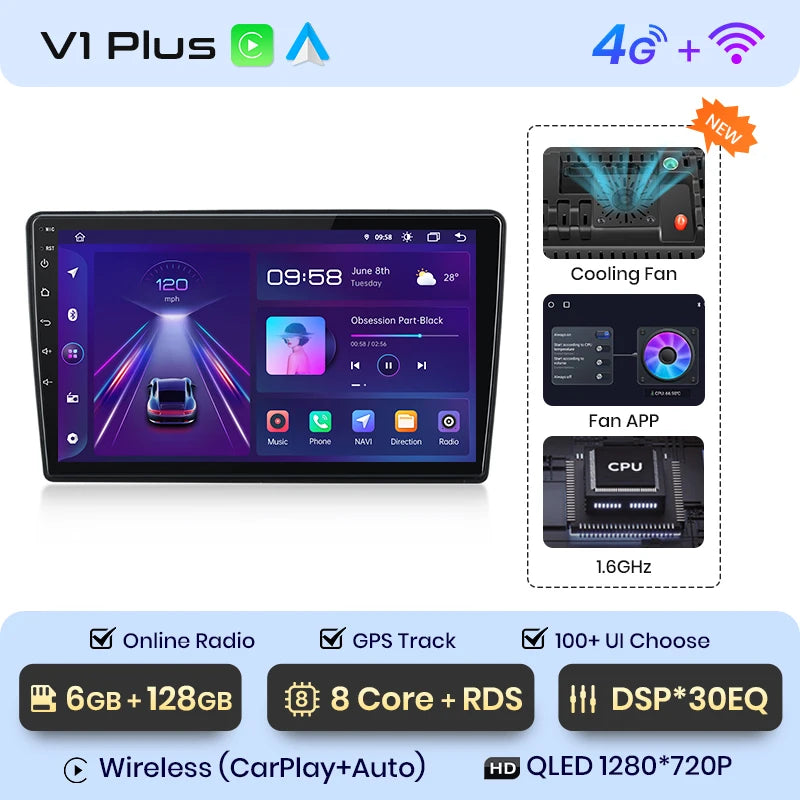 Junsun V1pro AI Stimme 2 din Android Auto Radio Für Ford C-MAX 2003 - 2010 Carplay 4G Auto Multimedia GPS 2din autoradio 