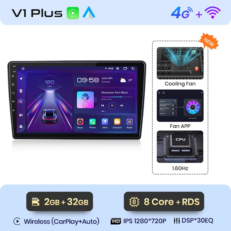 Junsun V1pro AI Stimme 2 din Android Auto Radio Für Ford C-MAX 2003 - 2010 Carplay 4G Auto Multimedia GPS 2din autoradio 