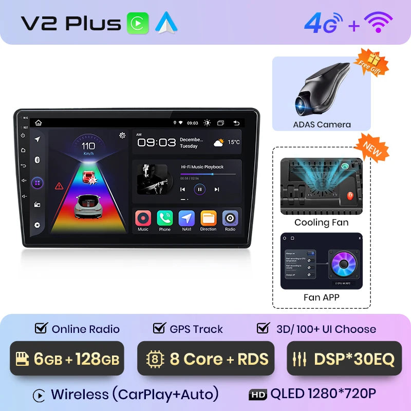 Junsun V1pro AI Stimme 2 din Android Auto Radio Für Ford C-MAX 2003 - 2010 Carplay 4G Auto Multimedia GPS 2din autoradio 