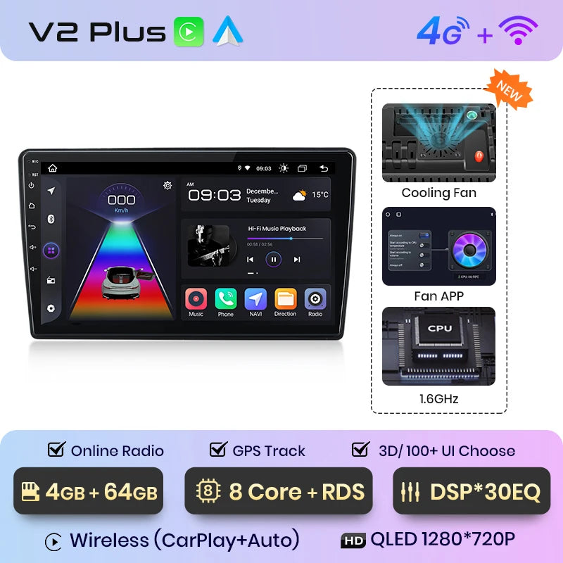 Junsun V1pro AI Stimme 2 din Android Auto Radio Für Ford C-MAX 2003 - 2010 Carplay 4G Auto Multimedia GPS 2din autoradio 