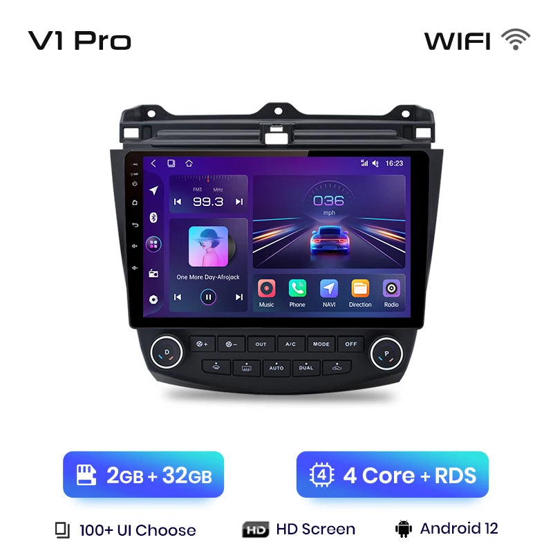 Junsun V1pro AI Voice 2 DIN Android Auto Radio para Honda Accord 7 2003-2008 Carplay 4G Car Multimedia GPS 2 DIN Autoradio 