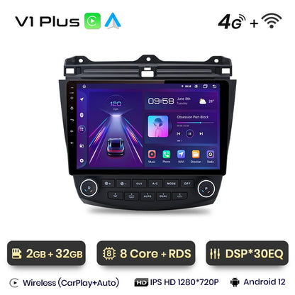Junsun V1pro AI Voice 2 DIN Android Auto Radio para Honda Accord 7 2003-2008 Carplay 4G Car Multimedia GPS 2 DIN Autoradio 