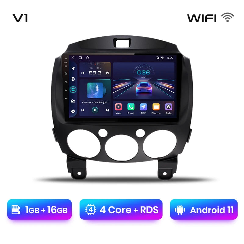 Junsun V1pro AI voz 2 din Android Auto Radio para MAZDA 2 Mazda2 2007-2014 Carplay 4G coche Multimedia GPS 2din autoradio 