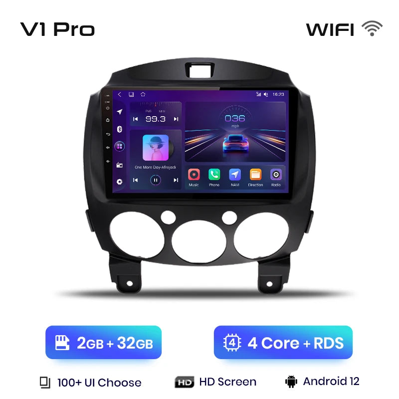 Junsun V1pro AI Voice 2 din Android Auto Radio For MAZDA 2 Mazda2 2007-2014 Carplay 4G Car Multimedia GPS 2din autoradio