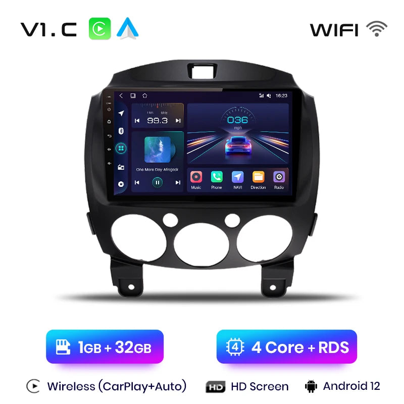 Junsun V1pro AI Voice 2 din Android Auto Radio For MAZDA 2 Mazda2 2007-2014 Carplay 4G Car Multimedia GPS 2din autoradio