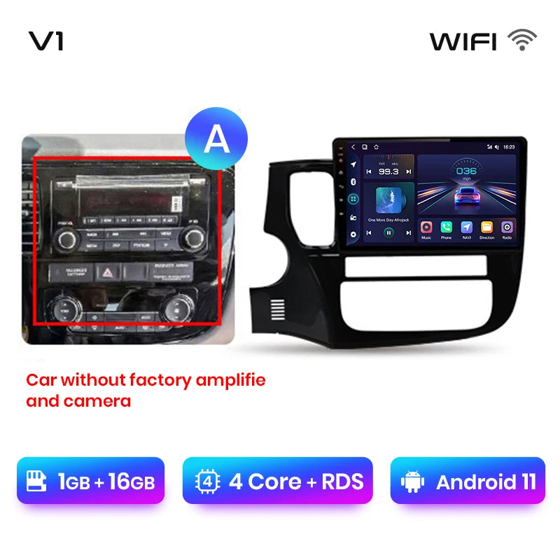 Junsun V1pro AI Voice 2 DIN Android Auto Radio para Mitsubishi Outlander 3 GF0W GG0W 2012-2018 Carplay Autoradio multimedia para coche 