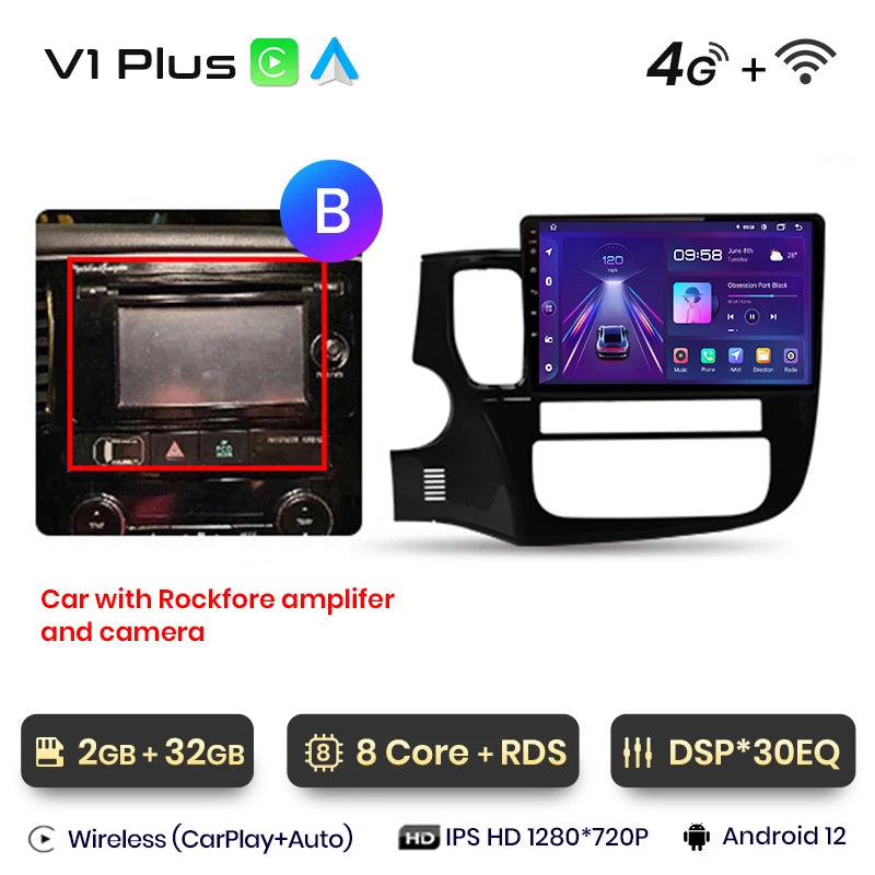 Junsun V1pro AI Voice 2 DIN Android Auto Radio para Mitsubishi Outlander 3 GF0W GG0W 2012-2018 Carplay Autoradio multimedia para coche 