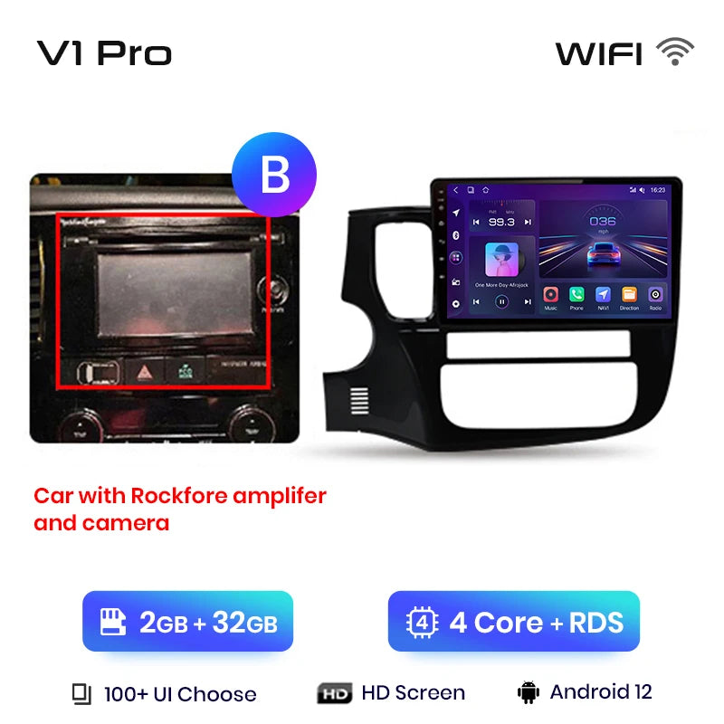 Junsun V1pro AI Voice 2 DIN Android Auto Radio para Mitsubishi Outlander 3 GF0W GG0W 2012-2018 Carplay Autoradio multimedia para coche 