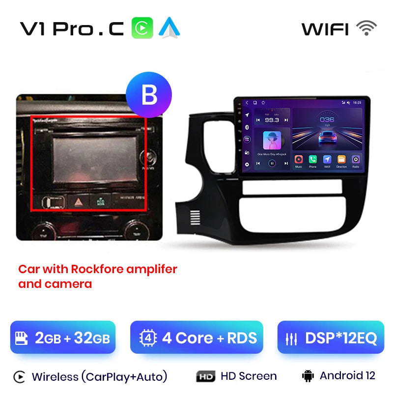 Junsun V1pro AI Voice 2 DIN Android Auto Radio para Mitsubishi Outlander 3 GF0W GG0W 2012-2018 Carplay Autoradio multimedia para coche 