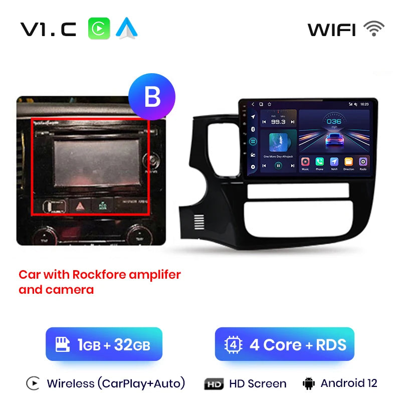 Junsun V1pro AI Voice 2 DIN Android Auto Radio para Mitsubishi Outlander 3 GF0W GG0W 2012-2018 Carplay Autoradio multimedia para coche 