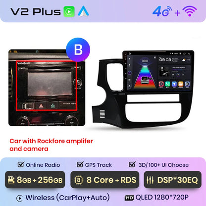 Junsun V1pro AI Voice 2 DIN Android Auto Radio para Mitsubishi Outlander 3 GF0W GG0W 2012-2018 Carplay Autoradio multimedia para coche 
