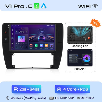 Junsun V1pro AI Stimme 2 din Android Auto Radio Für Passat B5 2000 2001 2002 - 2005 Carplay 4G Auto Multimedia GPS 2din autoradio 