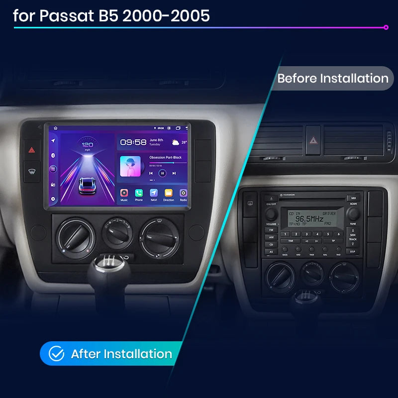 Junsun V1pro AI Stimme 2 din Android Auto Radio Für Passat B5 2000 2001 2002 - 2005 Carplay 4G Auto Multimedia GPS 2din autoradio 