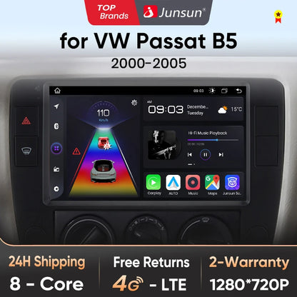 Junsun V1pro AI Stimme 2 din Android Auto Radio Für Passat B5 2000 2001 2002 - 2005 Carplay 4G Auto Multimedia GPS 2din autoradio 