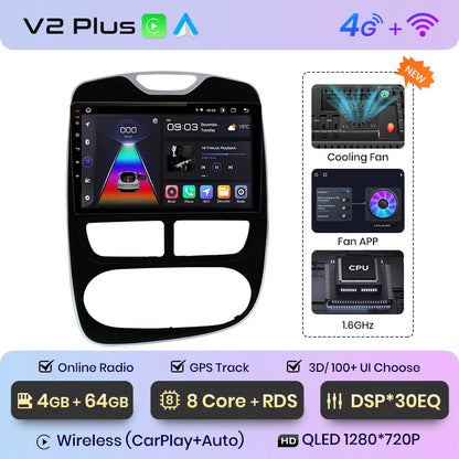 Junsun V1pro AI Voice 2 DIN Android Auto Radio para Renault Clio 4 ZOE 2012-2016 Carplay 4G Car Multimedia GPS 2 DIN Autoradio 