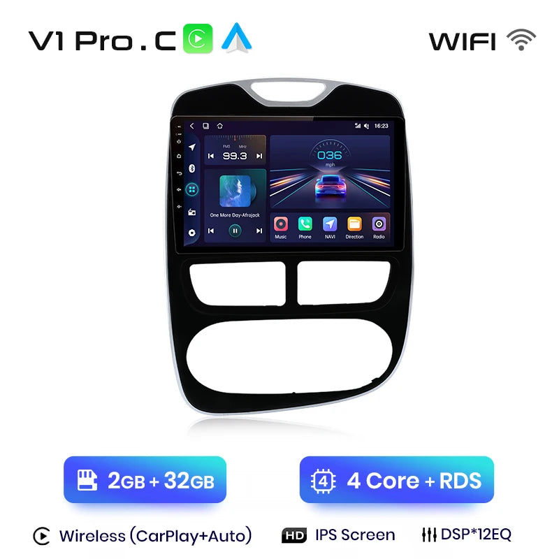 Junsun V1pro AI Voice 2 DIN Android Auto Radio para Renault Clio 4 ZOE 2012-2016 Carplay 4G Car Multimedia GPS 2 DIN Autoradio 