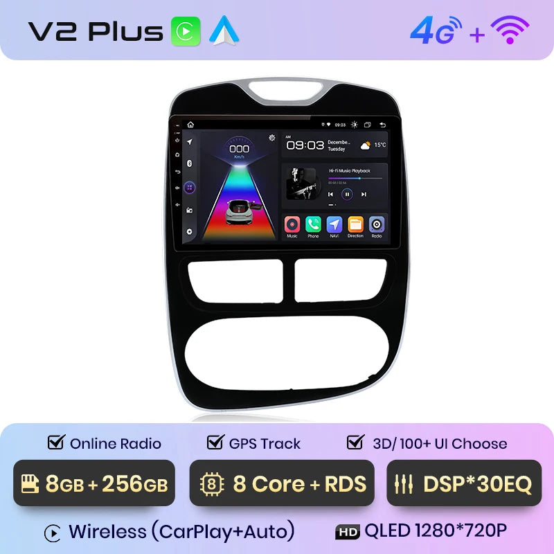 Junsun V1pro AI Voice 2 DIN Android Auto Radio para Renault Clio 4 ZOE 2012-2016 Carplay 4G Car Multimedia GPS 2 DIN Autoradio 
