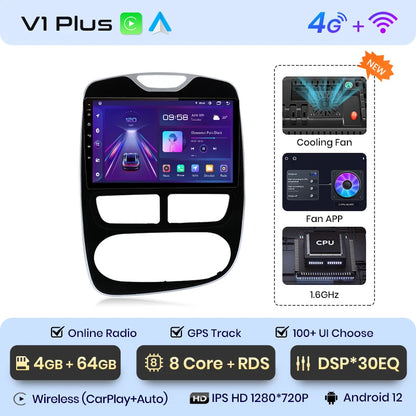 Junsun V1pro AI Voice 2 DIN Android Auto Radio para Renault Clio 4 ZOE 2012-2016 Carplay 4G Car Multimedia GPS 2 DIN Autoradio 