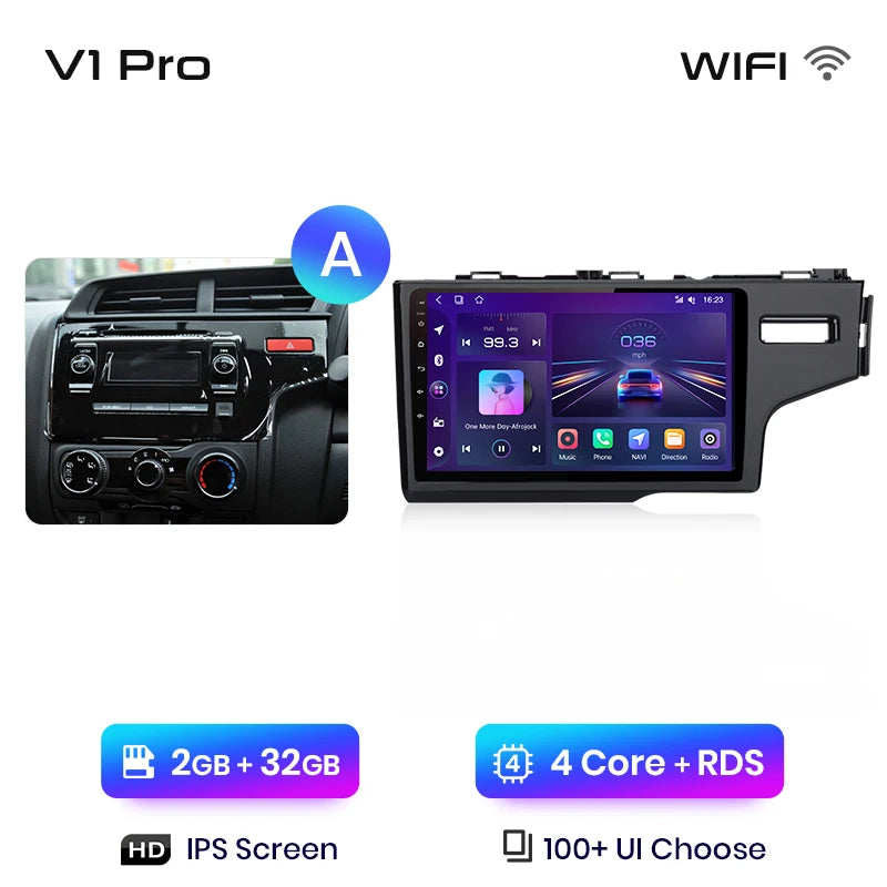 Junsun V1pro AI Voice - Radio para coche, reproductor multimedia Android Auto para Honda Fit Jazz 2014-2015, Carplay 4G, 2DIN, GPS 