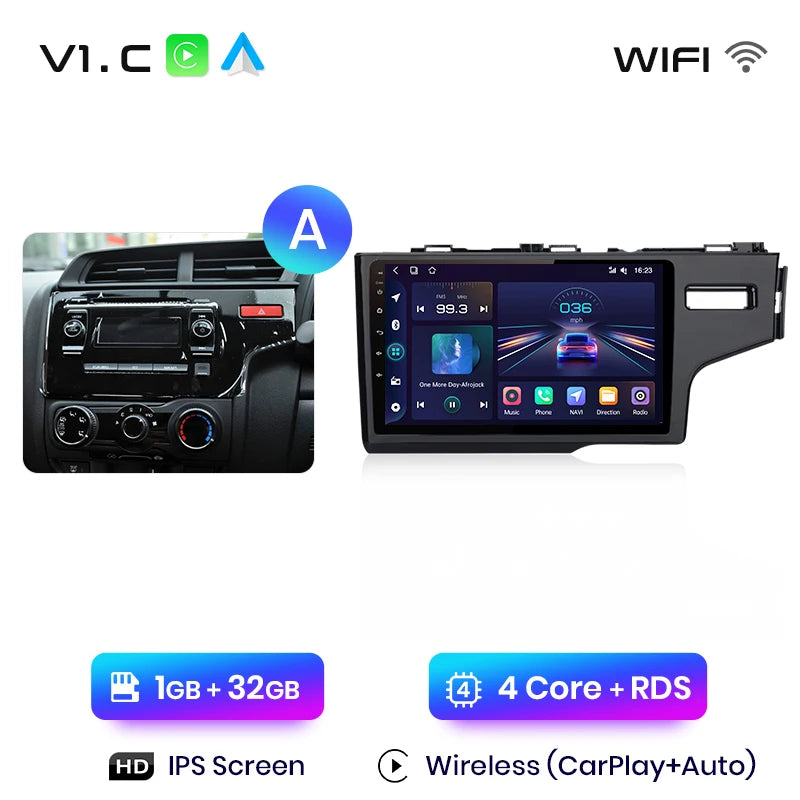 Junsun V1pro AI Voice Car Radio Android Auto Multimedia Player For HONDA FIT JAZZ 2014 2015 Carplay 4G 2din GPS autoradio