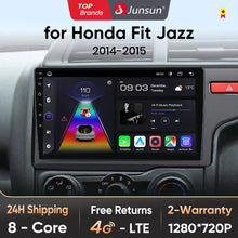 Junsun V1pro AI Voice - Radio para coche, reproductor multimedia Android Auto para Honda Fit Jazz 2014-2015, Carplay 4G, 2DIN, GPS 