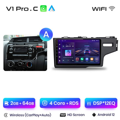 Junsun V1pro AI Voice - Radio para coche, reproductor multimedia Android Auto para Honda Fit Jazz 2014-2015, Carplay 4G, 2DIN, GPS 