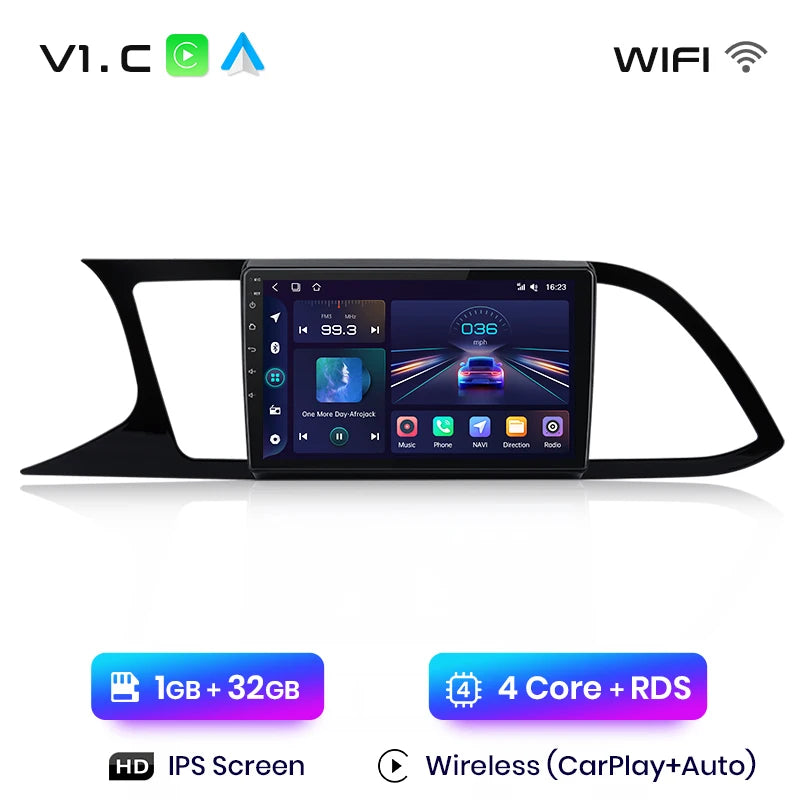 Radio Junsun V1pro Android Auto para Seat Leon MK3 2012-2020 con Carplay inalámbrico 4G, GPS, 2DIN 