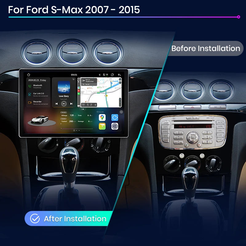 Junsun V3 Plus 2K Android 13 Wireless CarPlay Android Auto Car Intelligent Systems  For Ford S-Max S max 2007 - 2015 Autoradio