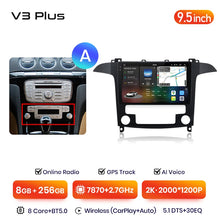 Load image into Gallery viewer, Junsun V3 Plus 2K Android 13 Wireless CarPlay Android Auto Car Intelligent Systems  For Ford S-Max S max 2007 - 2015 Autoradio
