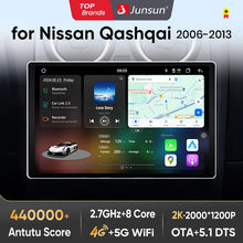 Load image into Gallery viewer, Junsun V3 Plus 2K Android 13 Wireless CarPlay Android Auto Car Intelligent Systems for Nissan Qashqai J10 2006 - 2013 Autoradio
