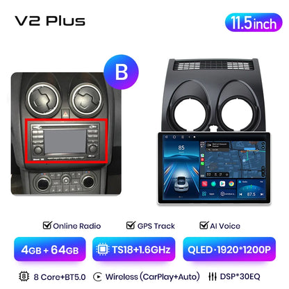 Junsun V3 Plus 2K Android 13 Drahtlose CarPlay Android Auto Auto Intelligente Systeme für Nissan Qashqai J10 2006 - 2013 Autoradio 