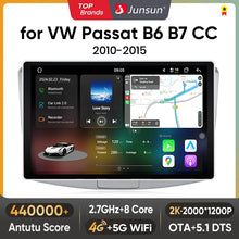 Junsun V3 Plus 2K Android 13 CarPlay inalámbrico Android Auto Sistemas inteligentes para VW Passat B6 B7 CC 2010-2015 Autoradio 
