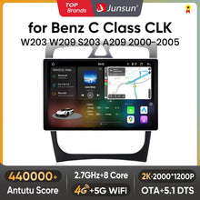 Sistemas inteligentes Junsun V3 Plus 2K CarPlay Android Auto para Mercedes Benz Clase C, CLK, W203, W209, S203, A209 (2000-2005) 