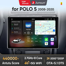 Load image into Gallery viewer, Junsun V3 Plus 2K  Wireless CarPlay Android Auto Car Intelligent Systems For VW Volkswagen POLO 5 sedan 2008-2020 Autoradio
