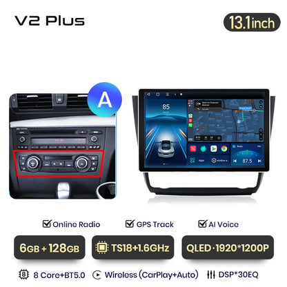 Junsun V3 Plus 2K Wireless CarPlay Android Auto Car Intelligent Systems for BMW 1-Series E87 E81 E82 E88 2004-2011 Autoradio