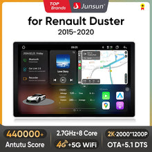 Junsun V3 Plus 2K CarPlay inalámbrico Android Auto Sistemas inteligentes para Renault Duster 2015-2020 para LADA Largus Autoradio 