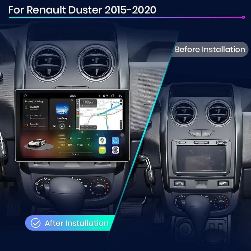 Junsun V3 Plus 2K Drahtlose CarPlay Android Auto Auto Intelligente Systeme für Renault Duster 2015-2020 Für LADA Largus autoradio 