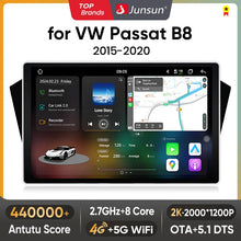 Junsun V3 Plus 2K CarPlay inalámbrico Android Auto Sistemas inteligentes para VW Volkswagen Passat B8 2015-2020 Autoradio 