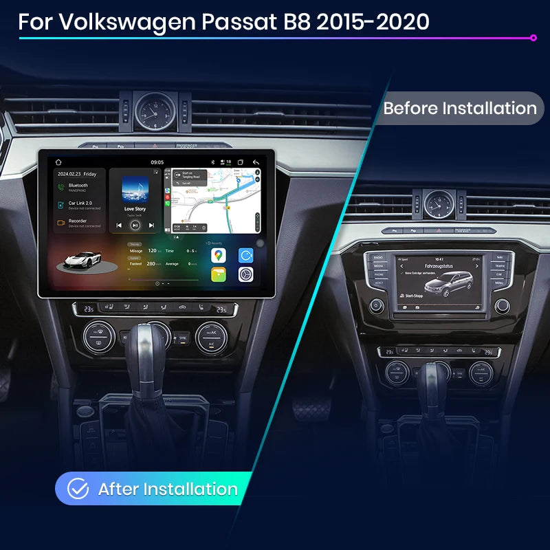 Junsun V3 Plus 2K Wireless CarPlay Android Auto Car Intelligent Systems for VW Volkswagen Passat B8 2015-2020 Autoradio