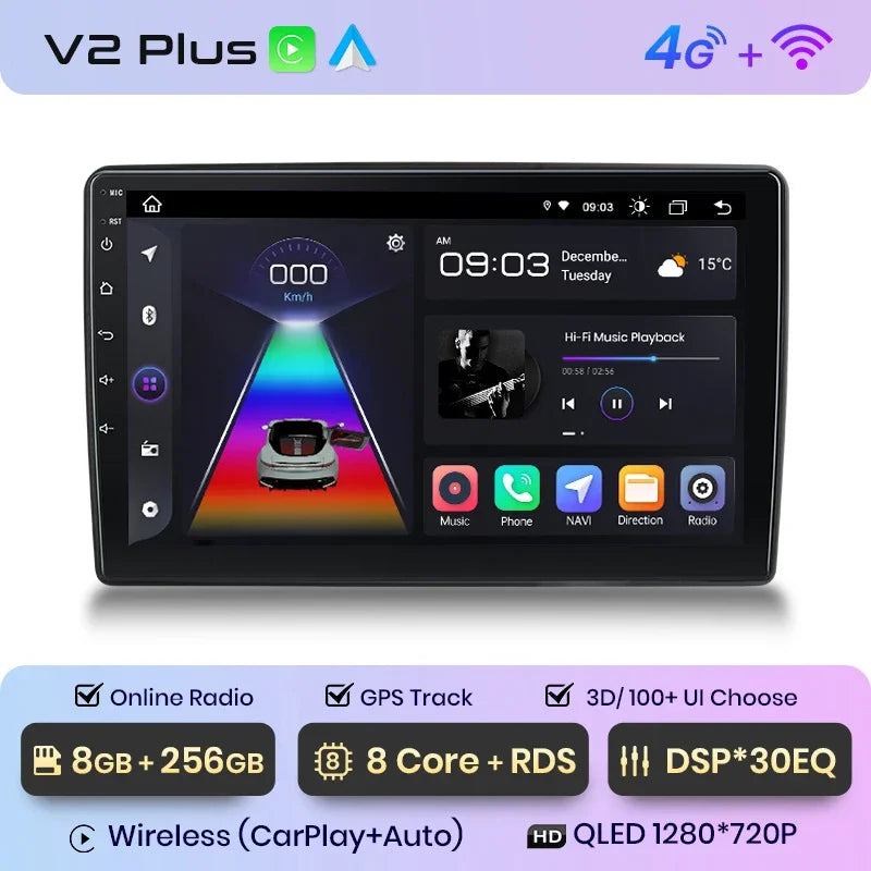 Radio de coche Junsun Wireless CarPlay Android Auto para Ford New Transit 2009, 2010, 2011, 2012, 2013-2019, sistemas inteligentes multimedia 