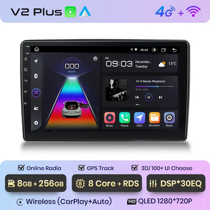 Radio de coche Junsun Wireless CarPlay Android Auto para Ford New Transit 2009, 2010, 2011, 2012, 2013-2019, sistemas inteligentes multimedia 