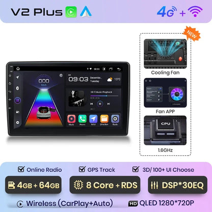 Radio de coche Junsun Wireless CarPlay Android Auto para Ford New Transit 2009, 2010, 2011, 2012, 2013-2019, sistemas inteligentes multimedia 