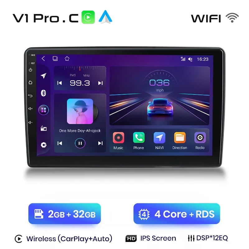 Radio de coche Junsun Wireless CarPlay Android Auto para Ford New Transit 2009, 2010, 2011, 2012, 2013-2019, sistemas inteligentes multimedia 